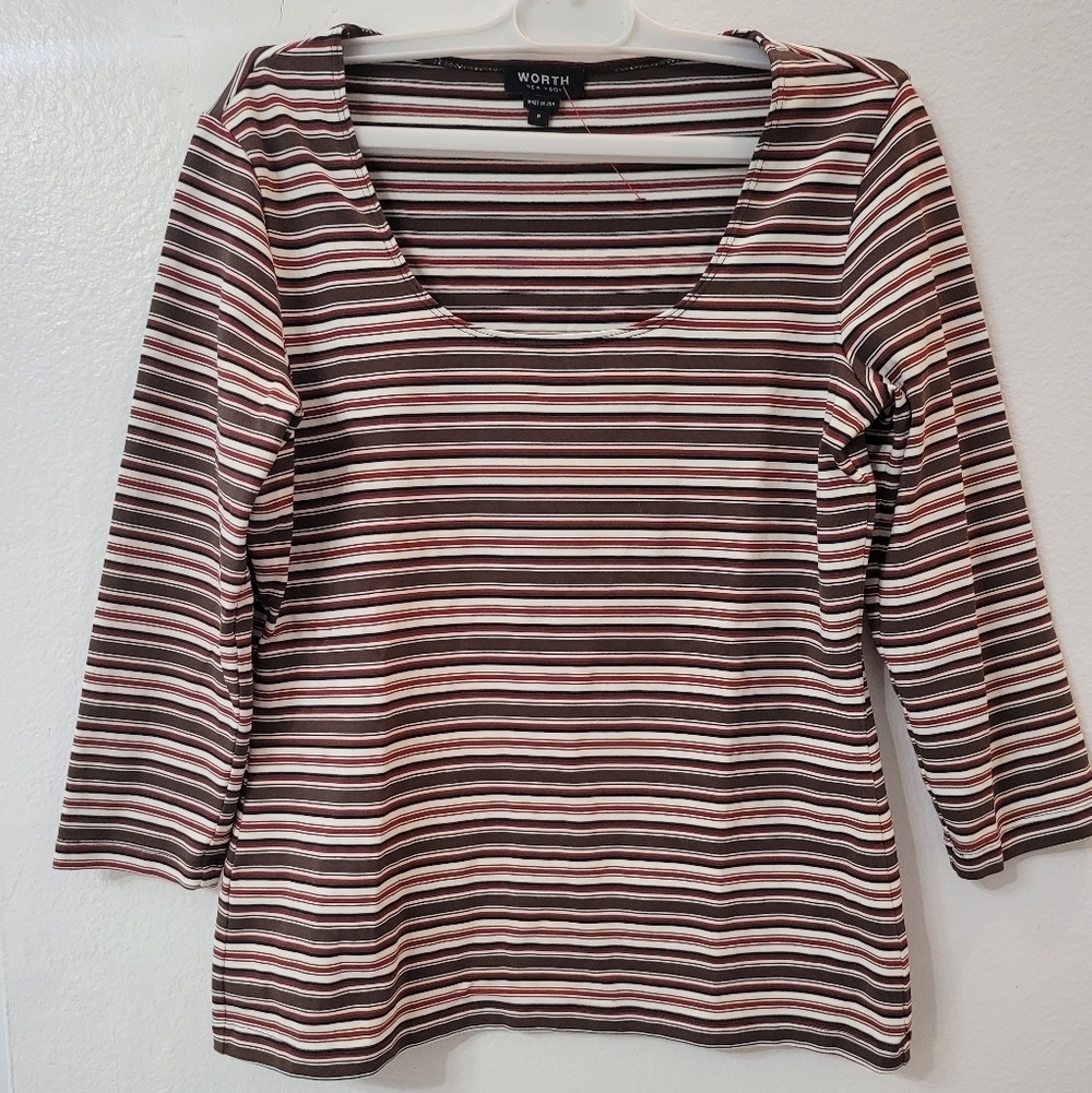 Worth Multicolor Striped Long Sleeve Tee Size P/S